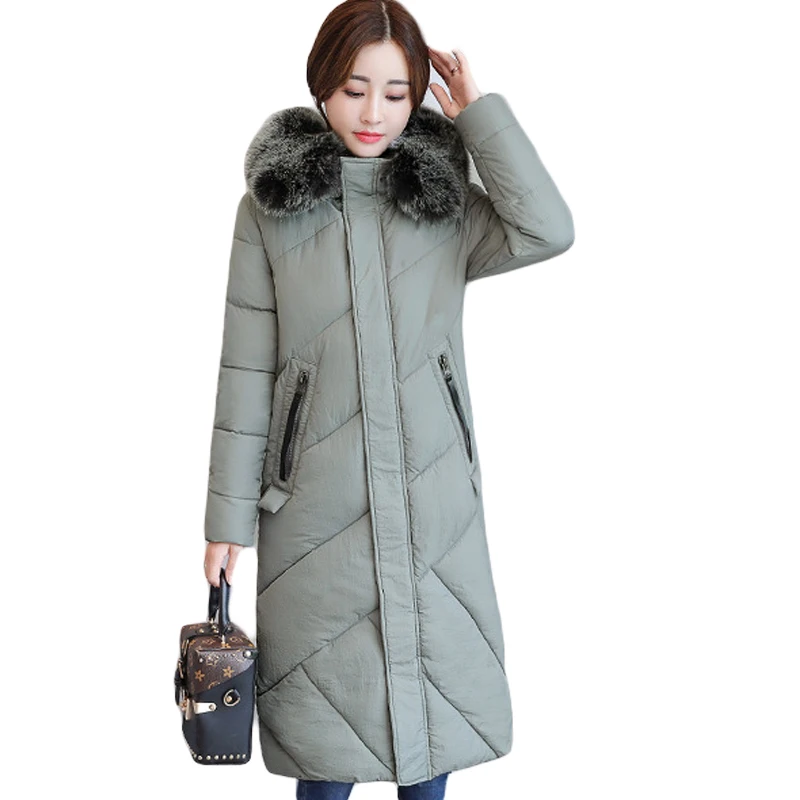 D042 Femme Veste Casacos Parka Nouveau Black De red Feminino Inverno Col Fourrure Matelassé Épais Green Outwear army 2019 Femmes Manteau D'hiver Gray Plus La light Taille Chaud R6wrPR