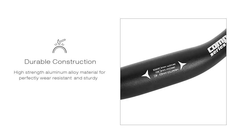 WAKE 31.8 x 620MM Aluminum Alloy Cycling MTB Mountain Bike Bicycle Handlebar Riser