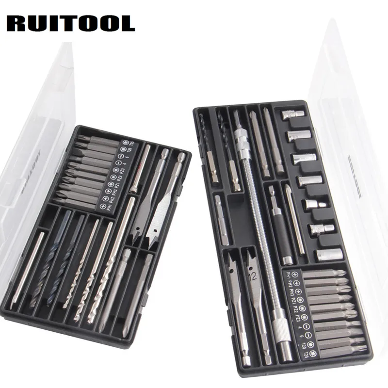 RUITOOLMultiDrillBitSetWithSocketSetFlexibleShaft14Hex