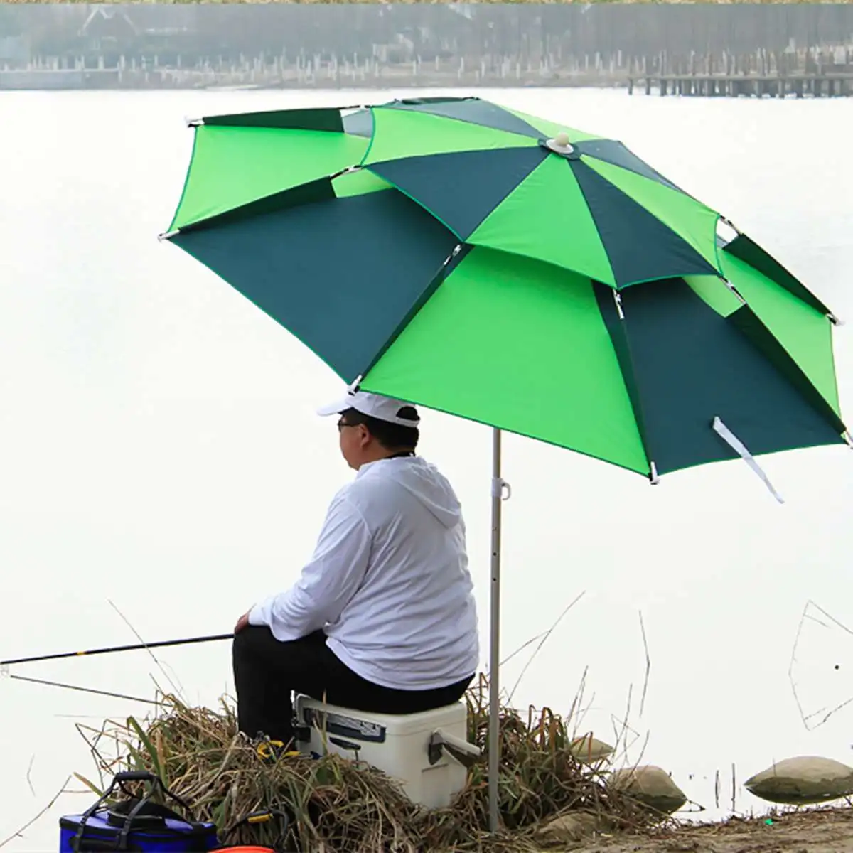 220 см рыболовный зонт, универсальный садовый зонт, пляжный зонт, непромокаемый солнцезащитный навес, Круглый тент
