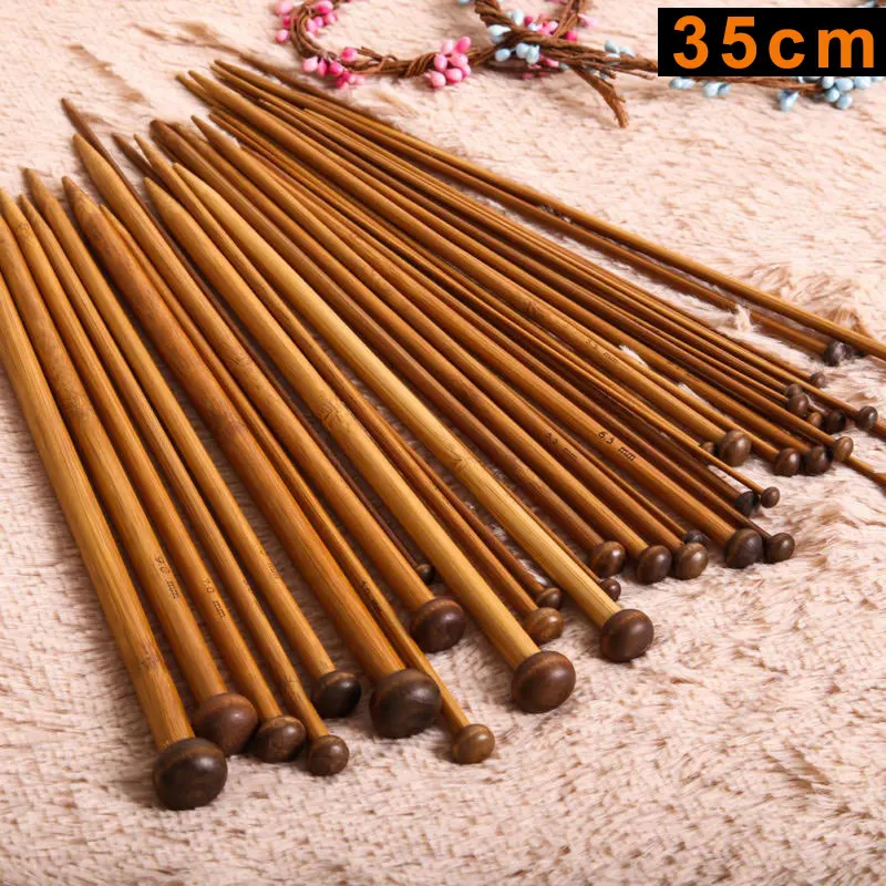 

36Pcs 18 Sizes Single Pointed Carbonized Bamboo Knitting Needles Craft Crochet Tools Kit LXY9 OC15