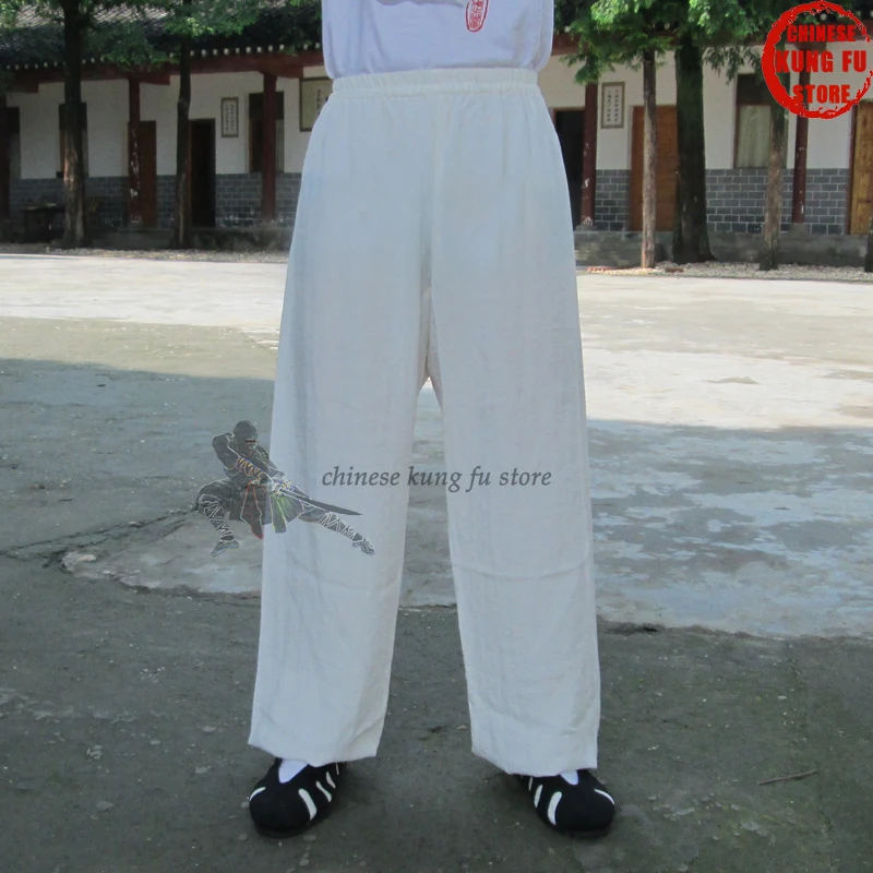Preise Anpassen 25 Farben Leinen Tai Chi Kung fu kampfkunst Hosen Wushu Flügel Chun Hosen