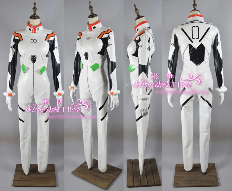 

Anime EVA Neon Genesis Evangelion Figure Ayanami Rei Cosplay Bodysuit Uniform Sexy PU suit Dress customize ANY SIZES