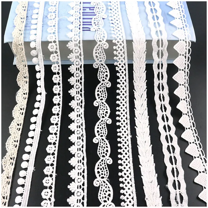 

1cm-2.5cm wide/Over 2 metre DIY craft white lace Embroidery cotton fringed lace trim sewing for clothes curtain lace accessories