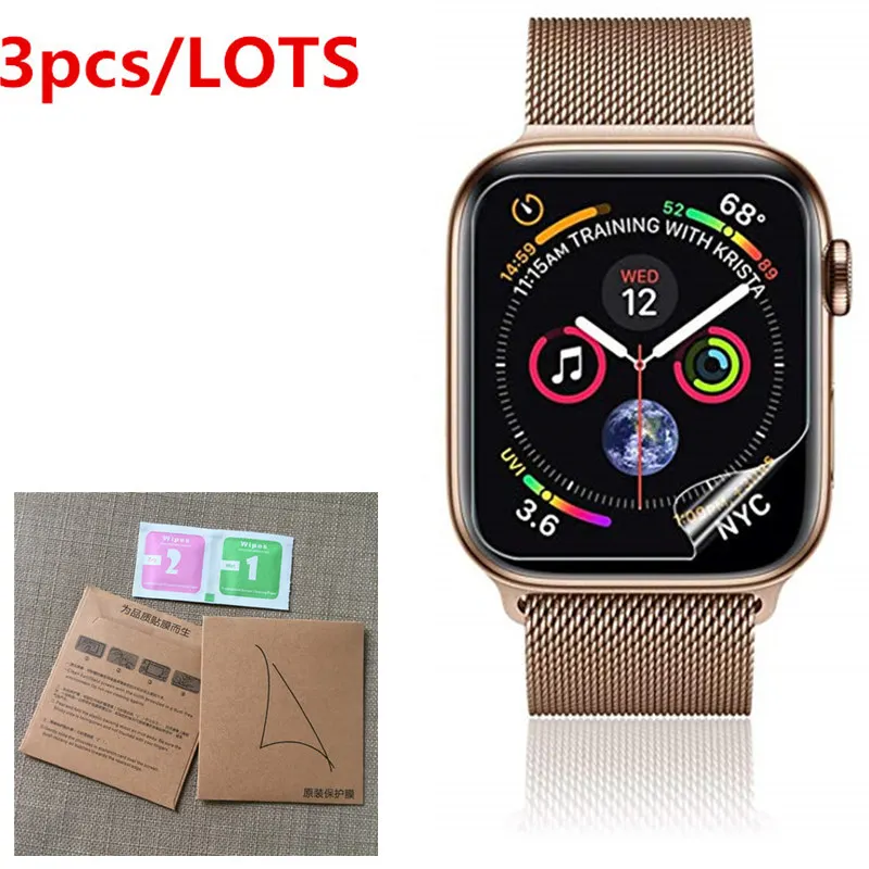 

3Lots Soft TPU Anti-Scratch Full Coverage Protective Film For iwatch Apple Watch Series 4 40mm 44mm Screen Protector Cover