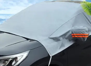 

Universal Half Car Covers Thicken Waterproof Sunshade Heat Insulation Dustproof Anti-UV Scratch-Resistant Snow Protection