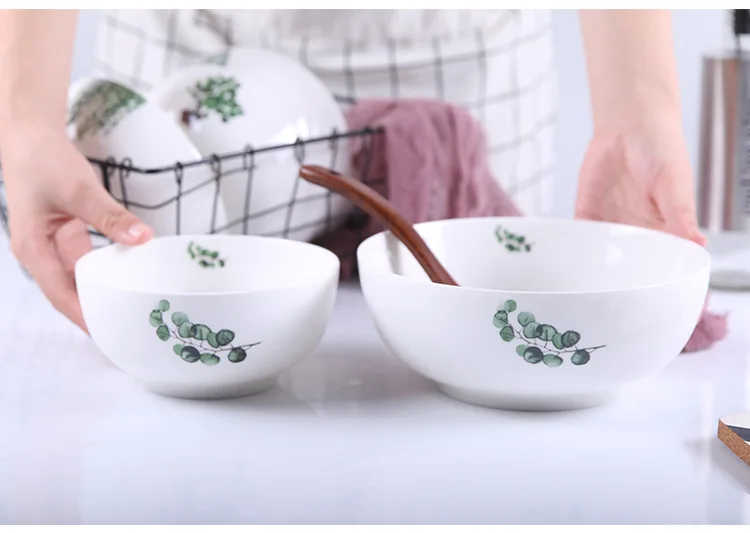 Простая керамическая миска в скандинавском стиле, креативная зеленая мыльная лапша, домашняя салатная миска для супа, домашняя кухонная посуда, лапша Ramen
