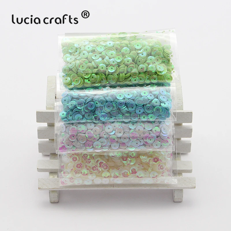 Lucia crafts 20 г/лот 5 мм круглый ПВХ блёстки свадебные украшения для шитья вечернее