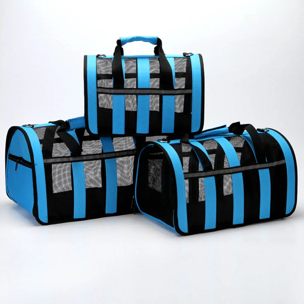 Dog Soft-sided Travel Carrier Portable Pet Dog Cat Airline Bags Mesh Window Travelling Carrying Bag For Small Medium Dog S M L