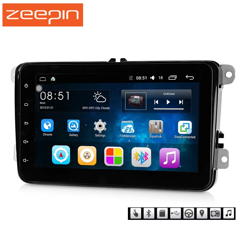 

ZEEPIN 8001 Android 6.0 Car Multimedia Player for VW Mirror Link 2 din Car Radio Player WiFi GPS Navigation Steering-wheel