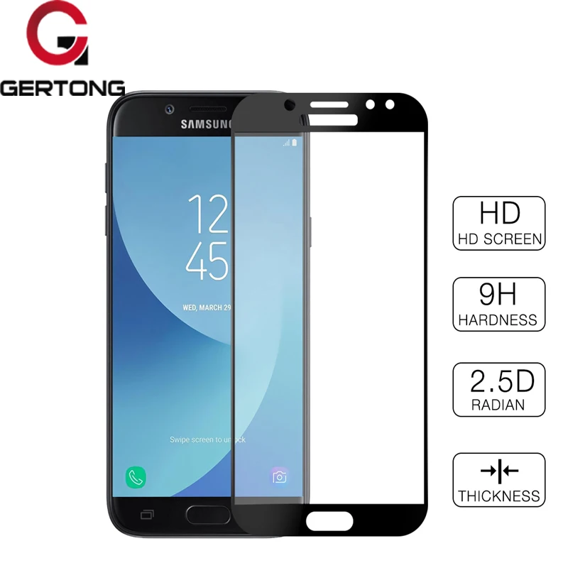 GerTong полное покрытие из закаленного стекла для Samsung Galaxy J3, J5, J7 года J330 J530 J730 Европейская версия защита экрана синяя пленка