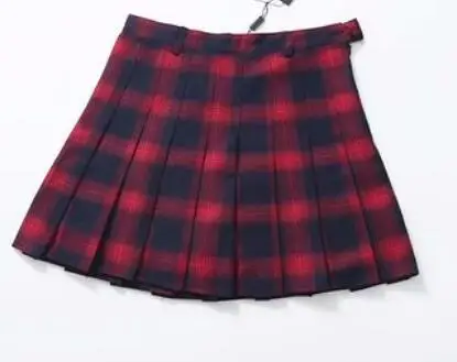 Готика, Харадзюку, Женская плиссированная юбка, панк стиль, высокая талия, короткие юбки для девочек размера плюс, Saias Femininas - Цвет: Красный