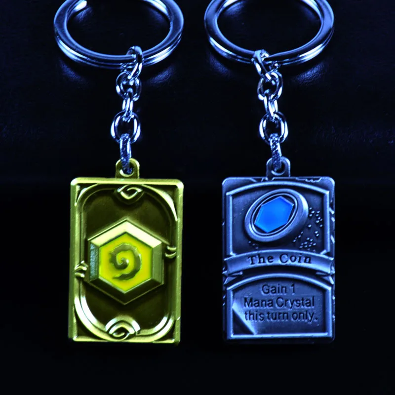 

2019 Fashion Jewelry Hearthstone Key Chain Heroes Lucky Coin Card Key Rings For Gift Chaveiro Car Keychain Game Key Holder