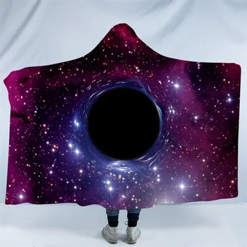 

SOFTBATFY Bright Galaxy Hooded Blanket Fleece Throw Blanket Dropshipping