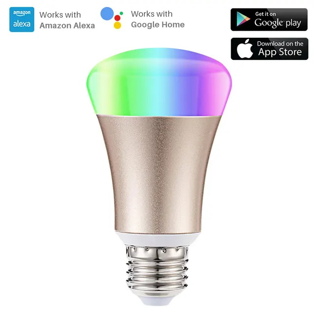 Smart Bulb WiFi E27 RGB Dimmable LED Lamp Phone App Remote Control Voice Control Works With Amazon Alexa and Google Home