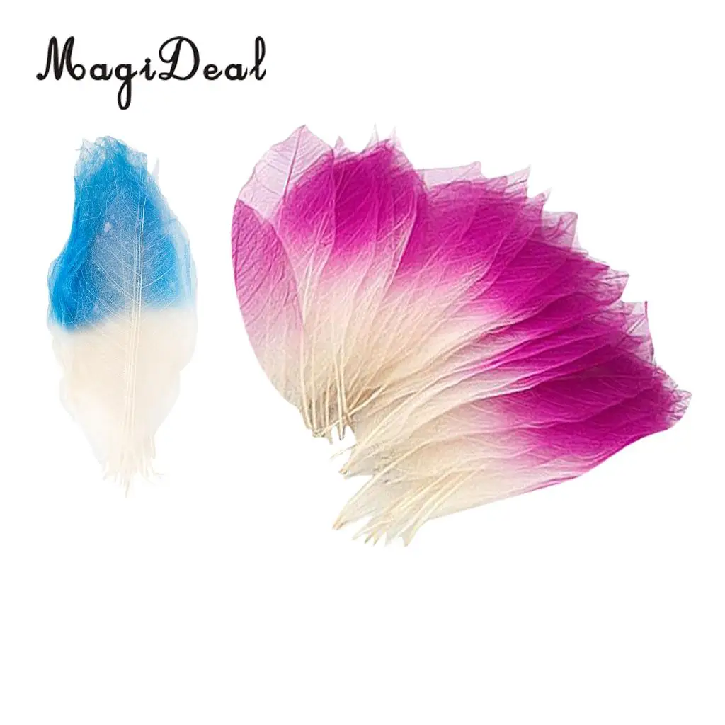 100pcs Natural Magnolia Skeleton Leaf Leaves Embellishment for DIY Crafts Purple Blue