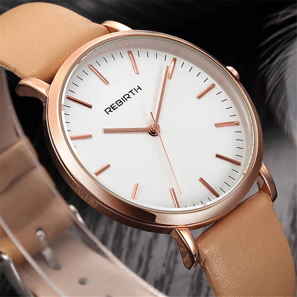REBIRTH Brand Quartz Watch Women Dress Clock Ladies Dresses Watches