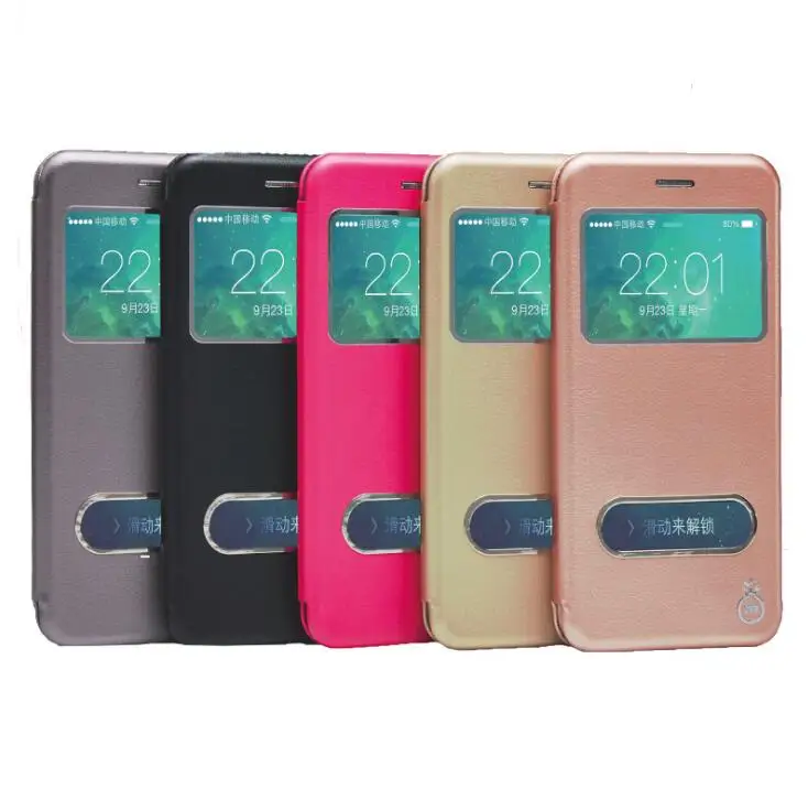 

Musubo Business PU Leather TPU stand Back case Window View Flip Cover Smart Window View for iPhone X 8 8plus 7 7 plus 6s plus