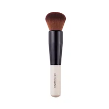 Pó maquiagem escova de madeira lidar com densa macio redondo cerda cobertura completa rosto pó escovas blush contorno escova compõem a ferramenta