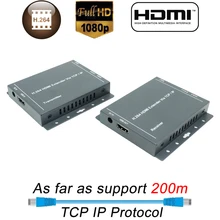 2019 New 200m H.264 HDMI Extender RJ45 Over IP TCP LAN Network HDMI Extender By Cat5 Cat5e Cat6 UTP/STP HDMI Extensor Ethernet