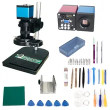 8X 100X 130X HDMI VGA 13MP промышленный микроскоп цифровая камера microscopio C-mount объектив zoom pcb ремонт 56 светодиодных кольцевых ламп