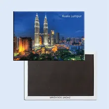 Прямоугольные жесткие магниты, Малайзия Kuala Lumpur City Две башни Пейзаж прямоугольный туристический "* 2" металлический магнит на холодильник 5379