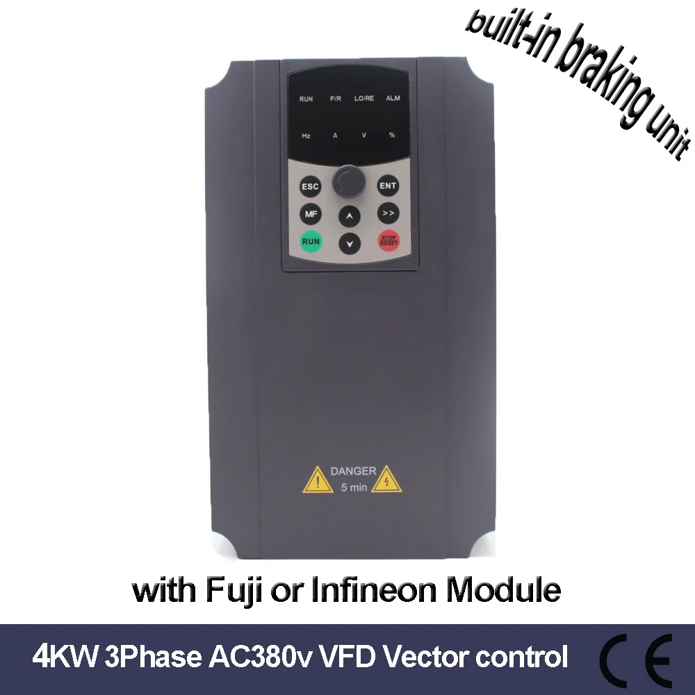 

4KW VFD frequency converter 3phase 380V vector control VFD inverter module 9.5A output 50 60Hz fit for 4kw motor CT100G-4T-4.0G
