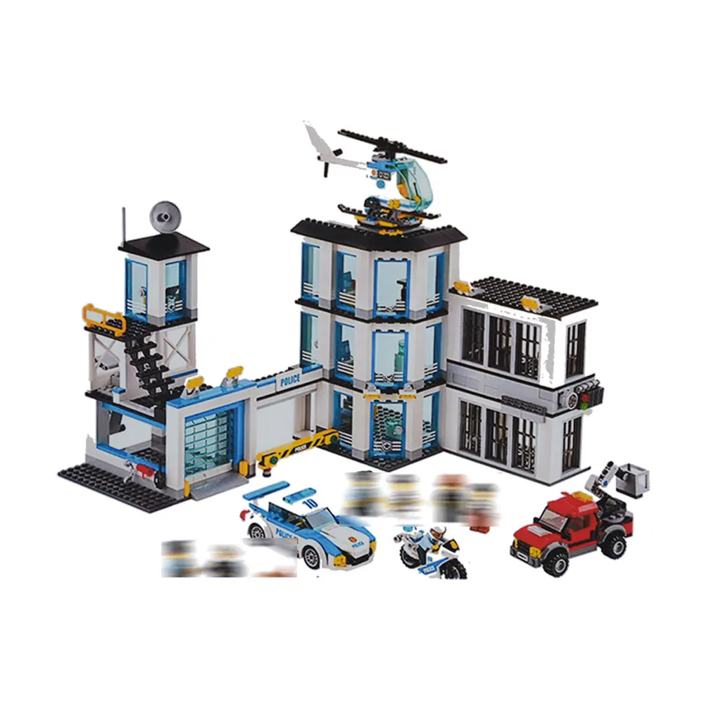 

965Pcs City Series The New Police Station Set Model Building Set Blocks diy Bricks Children Toy Gift 60141