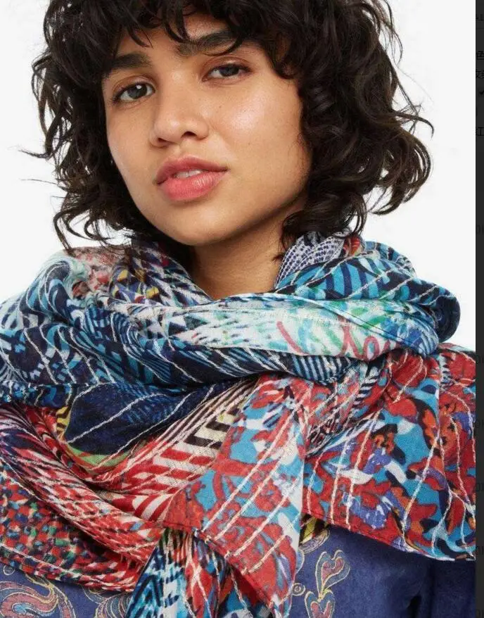 Испанский солнцезащитный платок летний шарф и пляжный шарф подарки(1 - Цвет: 4