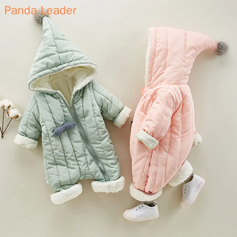 

Baby Rompers Autumn Winter Baby Girls Boys Clothes Fleece Rompers Cute Thick Jackets Warm Hood Jumpsuits Newborn Infant Clothing
