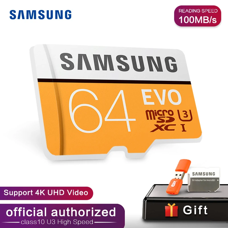 Samsung Evo + Plus 64 Гб SDHC gps карта Carte Memoire C10 SDXC U3 Cartao SD смартфон флэш карты памяти скидка| |