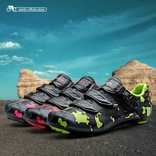 Santic Men Cycling Road Shoes Carbon Fiber Cycling Athletic Racing Team Bicycle Shoes Breathable Cycling Clothings WMS17004