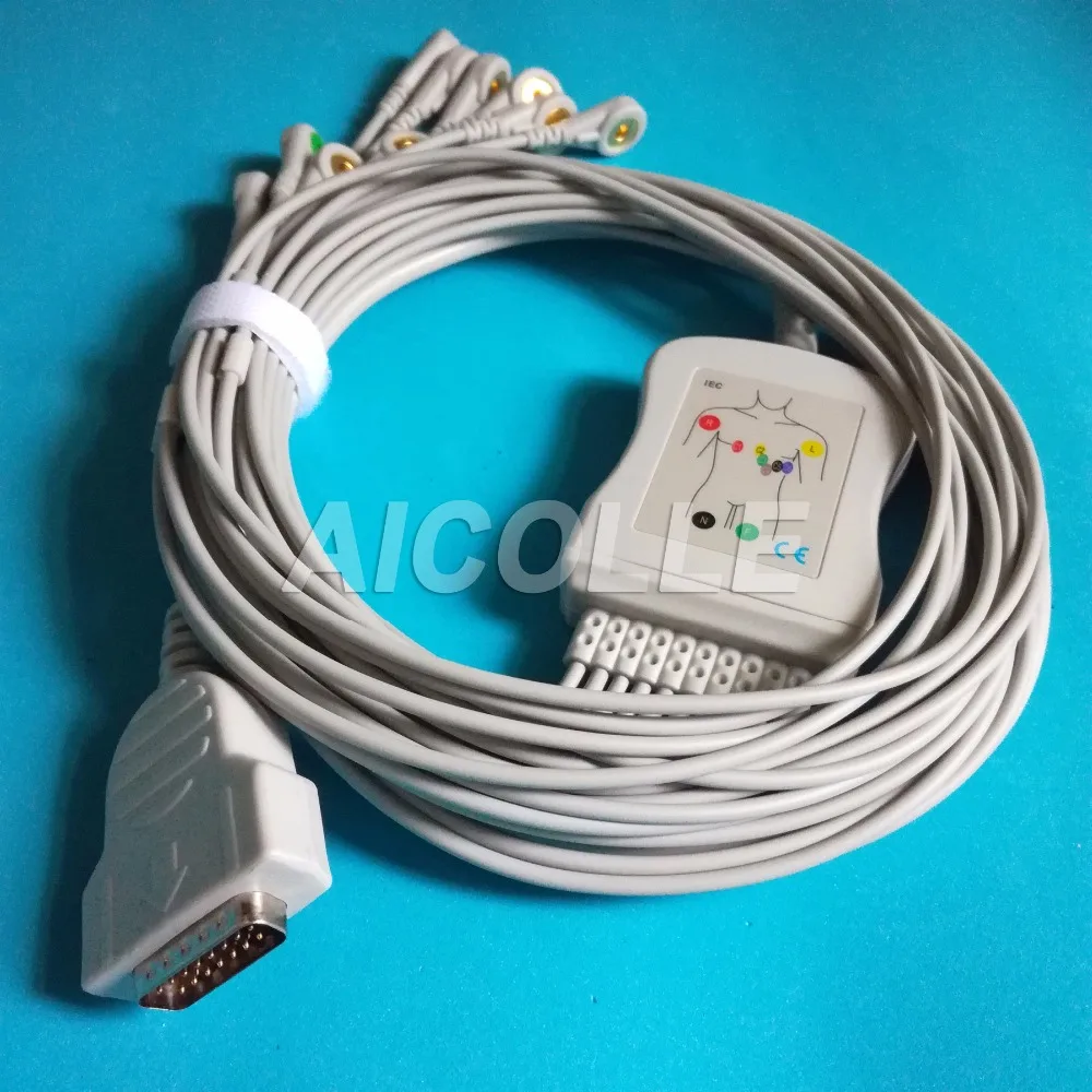 GE MARQUETTE EKG cable 10 lead ecg Snap on terminal | Красота и здоровье