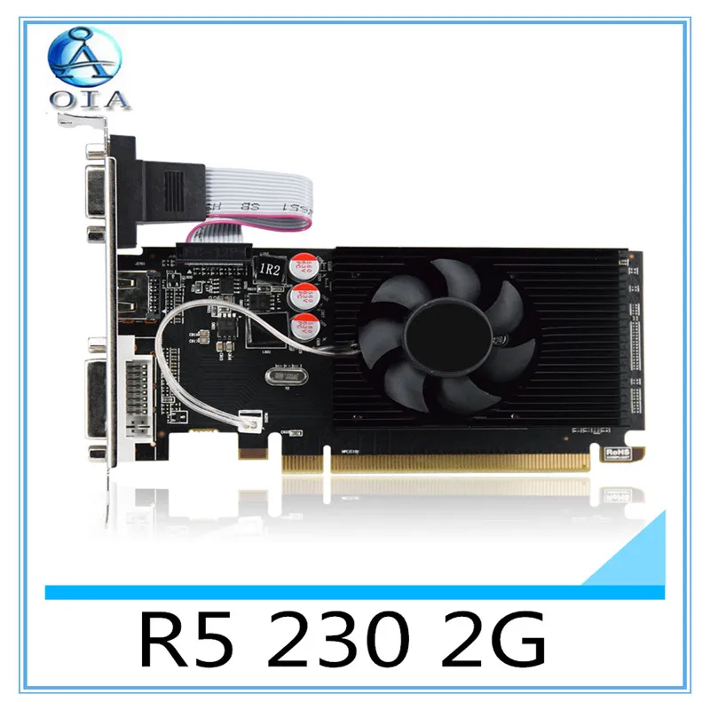  New Graphics card  R5 230 2G D3 independent game video card VGA+HDMI+DVI free shipping video card 