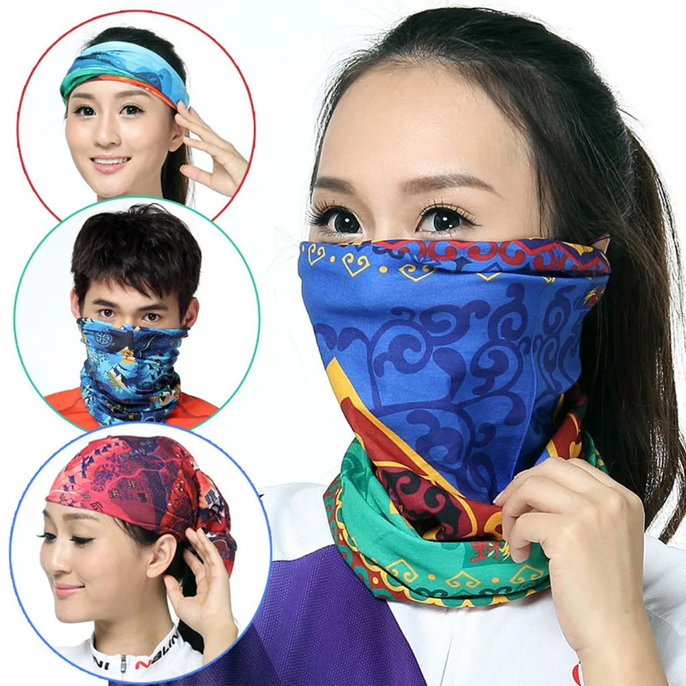 

Men Women's Turban Magic Scarf Facemask Outdoor Sports Bicycle Riding Headband Bike Cycling Neck Tube Warmer Bandanas Face Mask