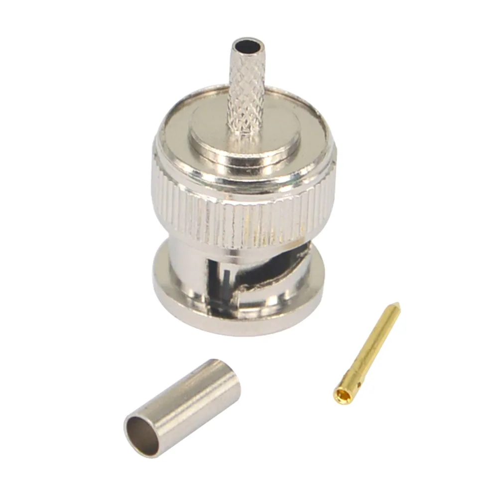 BNC штекер RF разъем обжимной для RG174 RG316 LMR100 кабель|connector brass|connector crimpconnector plug |