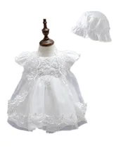 Newborn Baby Clothes Girls Dress 3 Piece Suits Ivory Lace for 0 2T Christening Gowns First