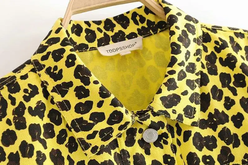 Женская свободная куртка-бомбер с леопардовым принтом, желтая куртка с большими карманами, пальто с длинным рукавом, Женская Осенняя Повседневная Верхняя одежда, топы