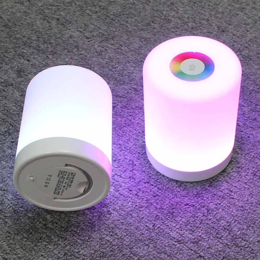 Control táctil LED RGB luz noche de induccion lampara Dimmer inteligente lámpara de cabecera regulable RGB cambio de Color rec Control táctil LED RGB luz noche de induccion lampara Dimmer inteligente lámpara de cabecera regulable RGB cambio de Color rec