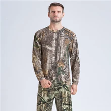 Охотничья Базовая камуфляжная хлопковая футболка с длинными рукавами военная форма боевая одежда тактическая рыболовная охотничья одежда