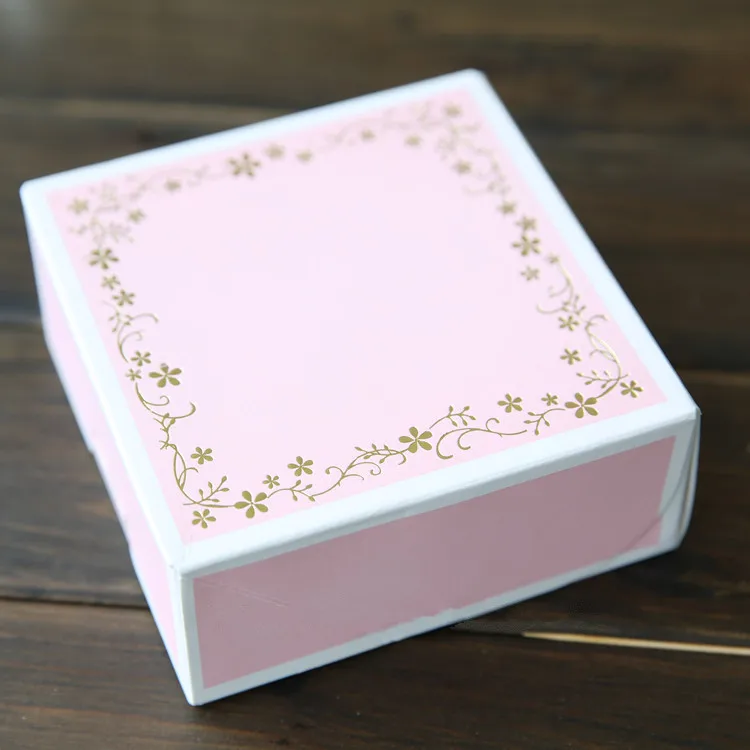 

Free shipping pink gold flower decoration mini cookie dessert biscuit box candy sweets packing box party gift packing boxes