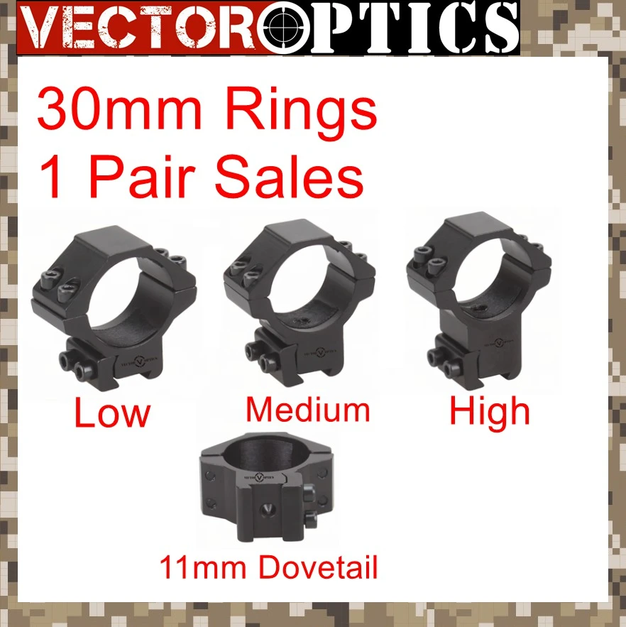 Vector Optics 30 Mm Low / Medium / High Dovetails 11mm Rail Riflescope
