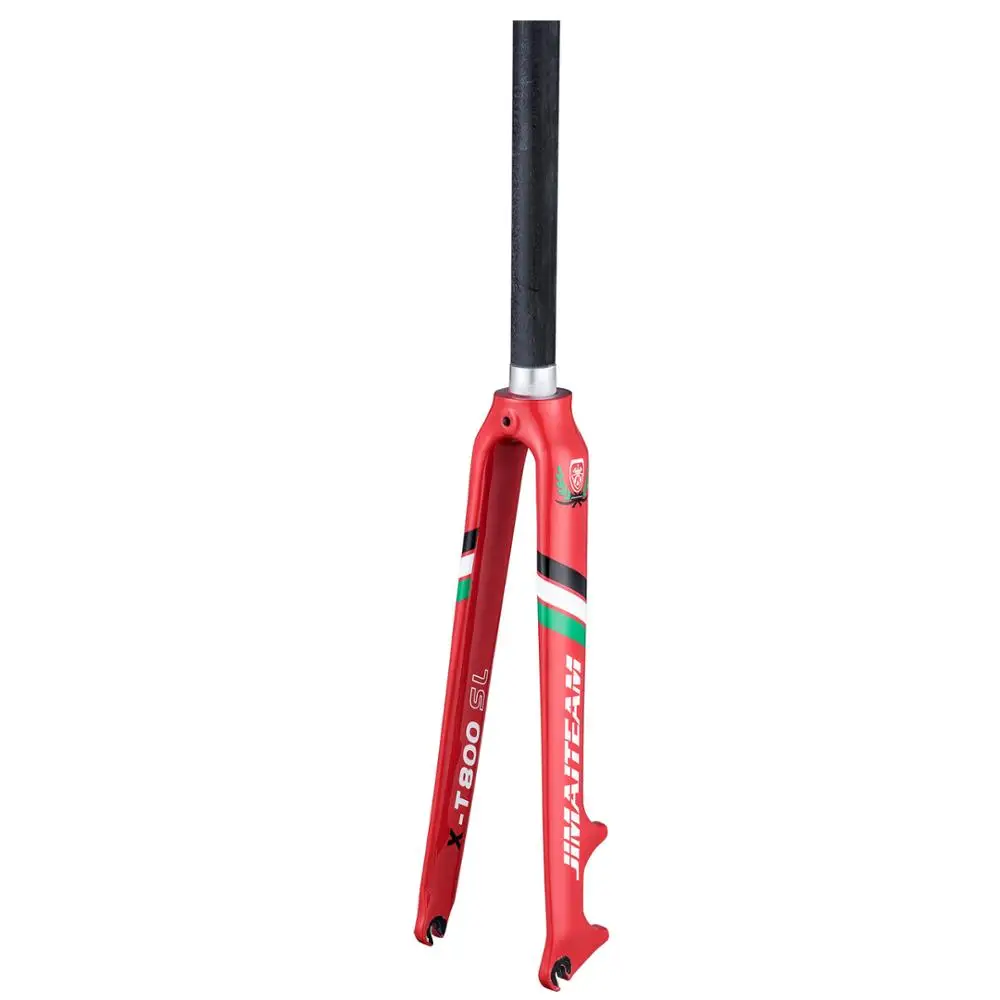 

2018 New JIMAITEAMBicycle 700C Carbon Road Fork 28.6mm Carbon Fork Road Bike Parts Ultralight Disc Brake Carbon Forks red gloss