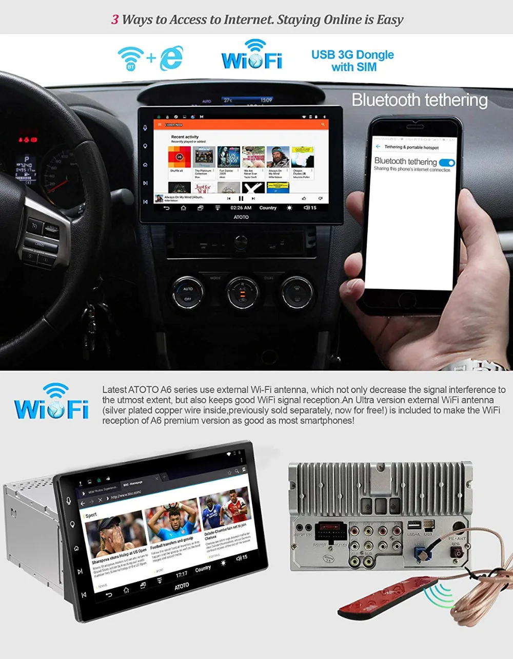 Мультимедийная магнитола ATOTO A6 Pro мультимедийная стерео система на Android 2 Din с GPS