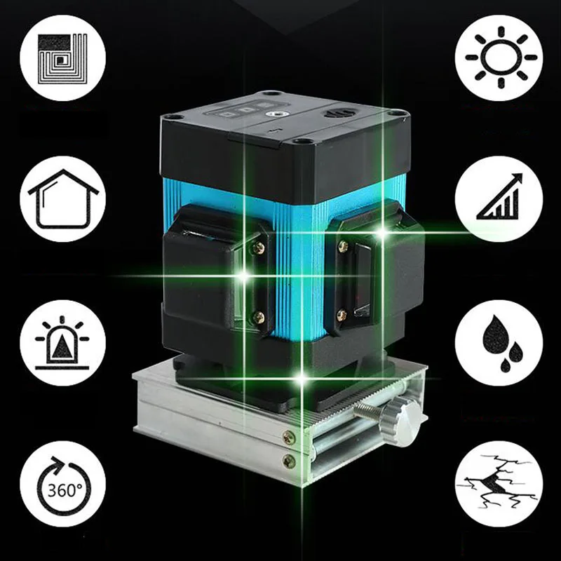 

Auto Leveling Laser Level Green Beam Crosshair Laser 360 Horizontal and Vertical Line Cross 8 Line Laser Level Infrared Level