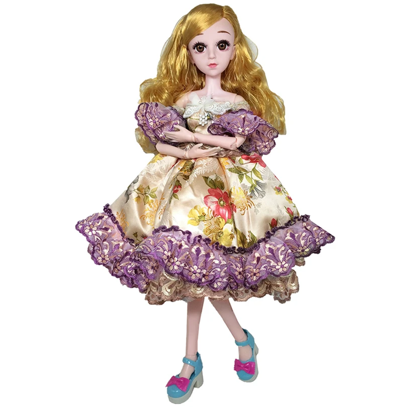 

1/3 60cm BJD Dolls with Clothes Princess Dress Gown 21 Movable Jointed Dolls Toy Accessories for Doll Skirt Toys for Girls