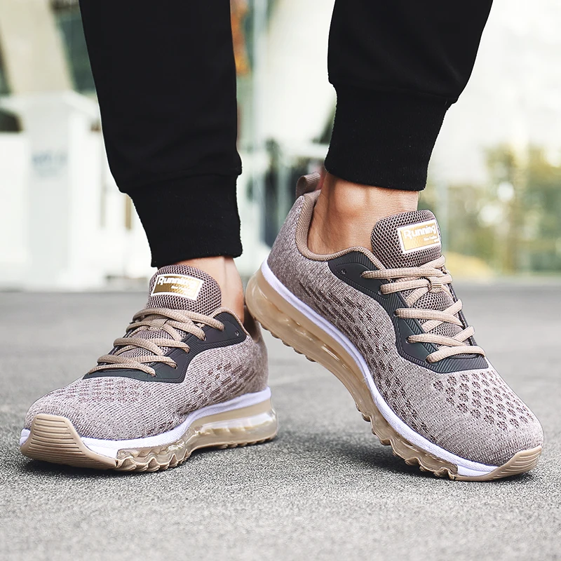 Спортивная обувь для мужчин и женщин с воздушной подушкой; дышащие сетчатые кроссовки с сеткой; нескользящие демпфирующие кроссовки для бега; спортивная обувь для фитнеса; 36-46