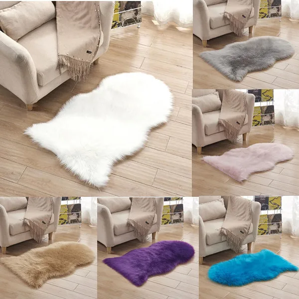 

More Sizes Artificial Sheepskin Rug Chair Cover Bedroom Mat Faux Wool Warm Hairy Carpet Seat Wool Warm Textil Fur Area Rugs Comp