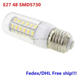 На Акция! 15 Вт светодиодные лампы e27 светодиодная лампа 48 светодиодов SMD5730 Светодиодное освещение лампы AC220V теплый/холодный белый Fedex /DHL