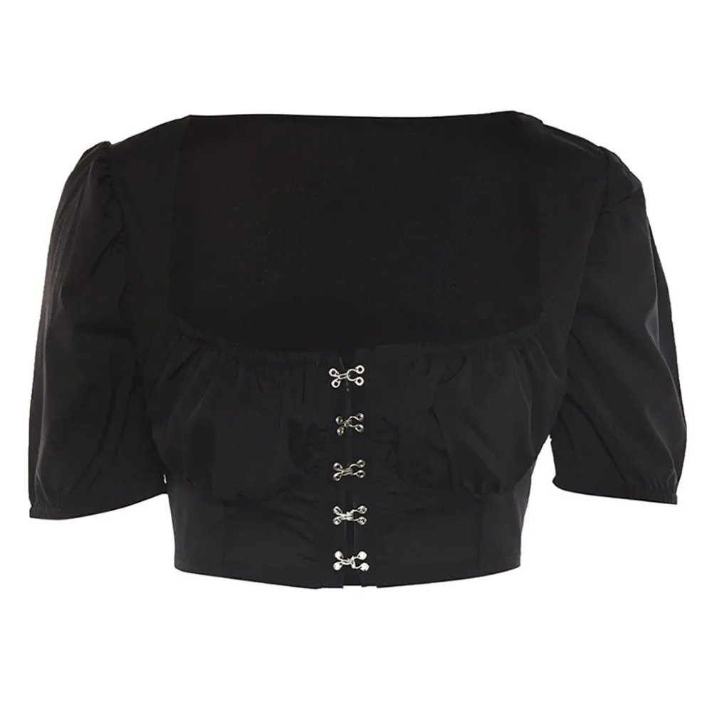 Сексуальный черный фланелевый укороченный топ с глубоким v-образным вырезом, женский элегантный обтягивающий облегающий топ с коротким рукавом, облегающий топ-майка, корсет, клубная одежда